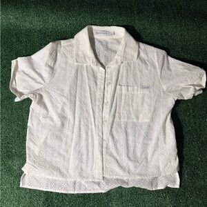 Coldwater Creek White Eyelet Blouse